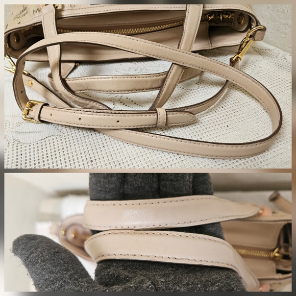 MCM Cream Handbag With Long Handle Satchel AUTHENTIC - Picture 11 of 16